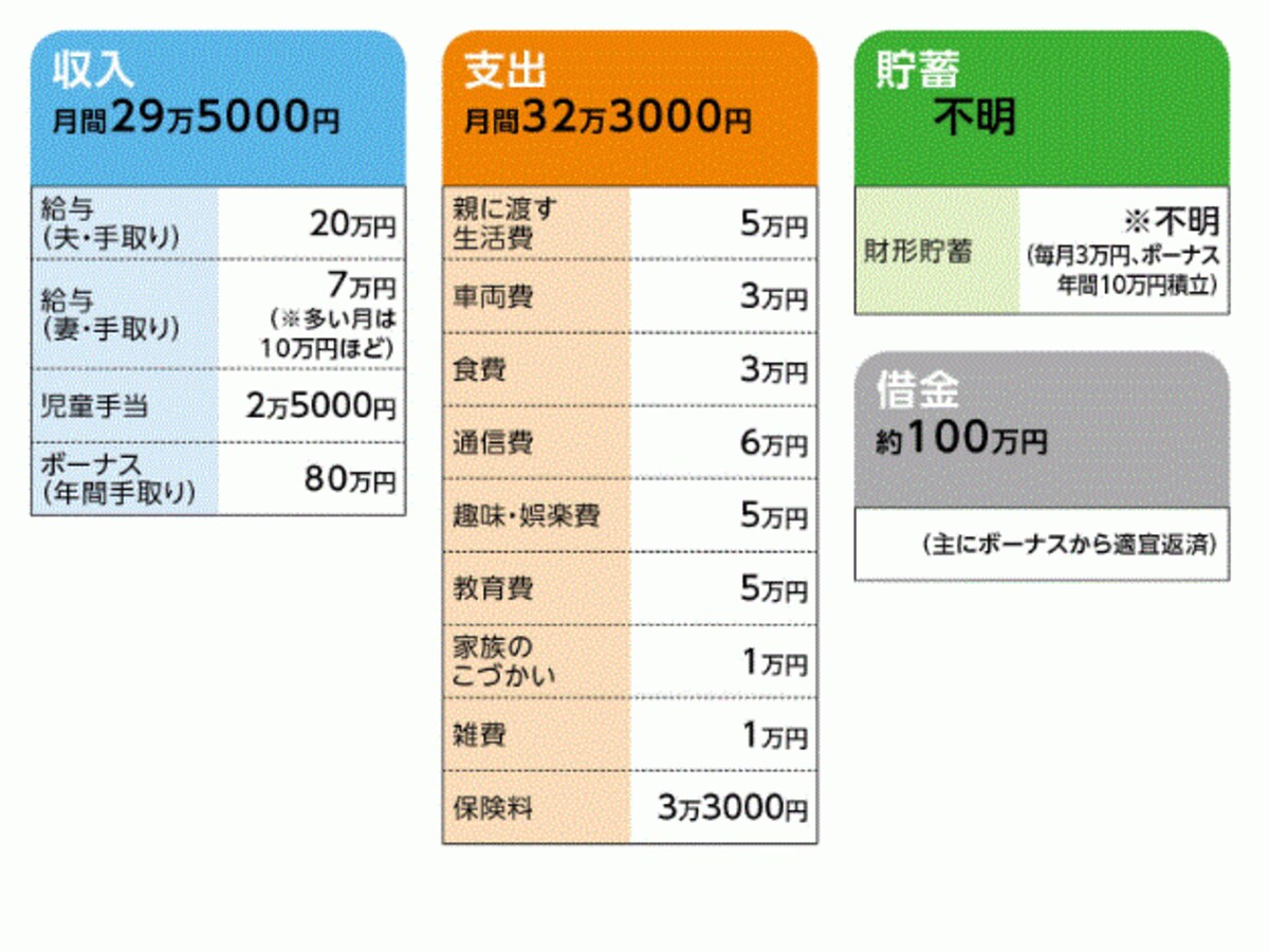 あめこさんの家計収支データ