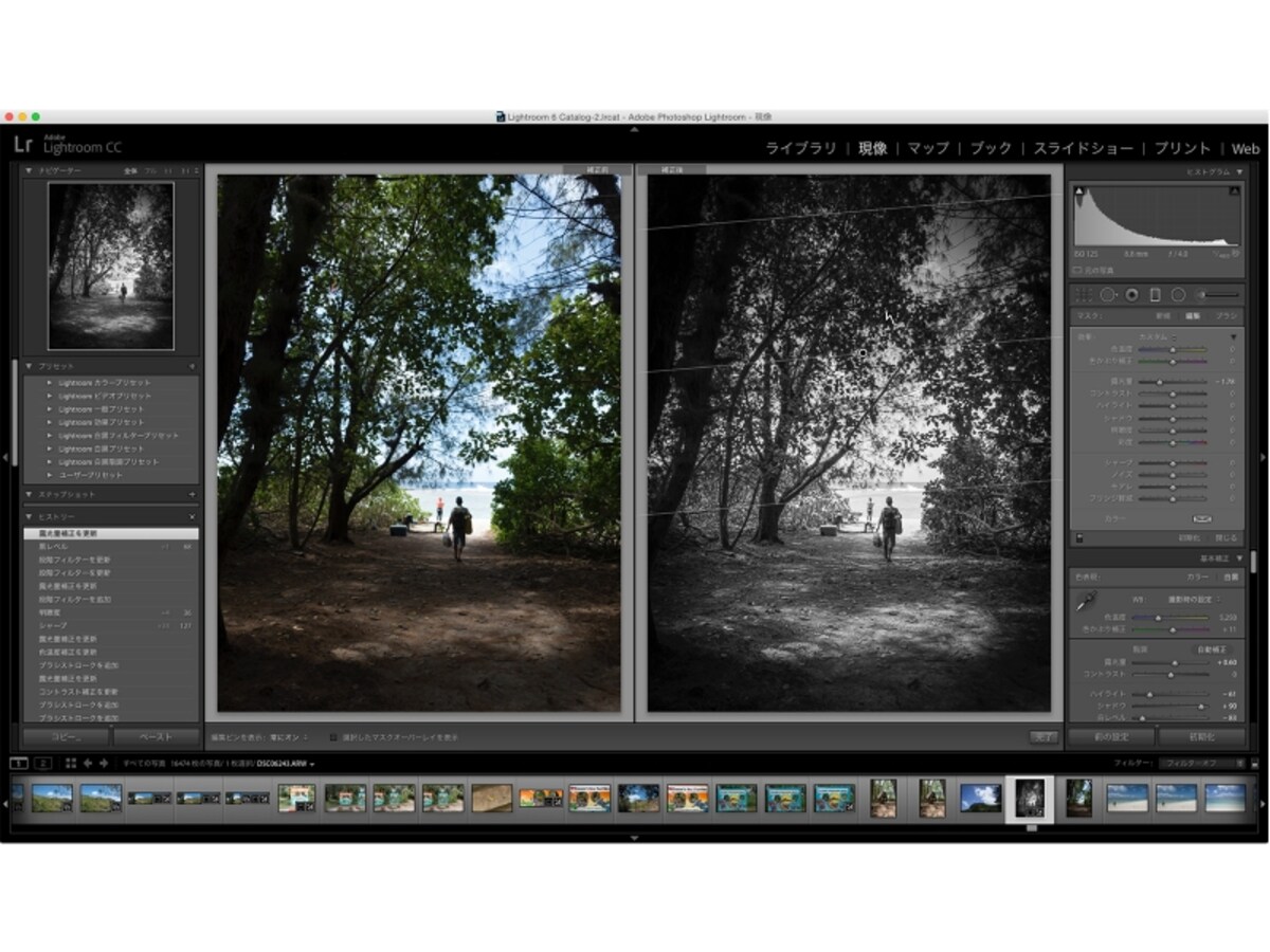 Lightroom CCの現像モジュール画面