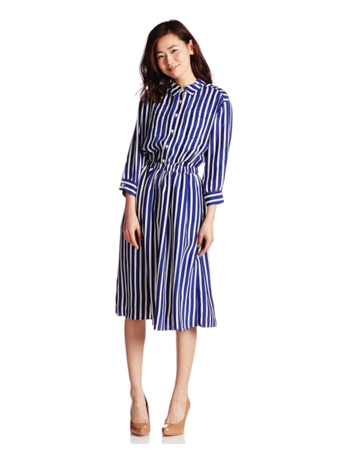 (アミウ)AMIW CUPRO STRIPE DRESS 
