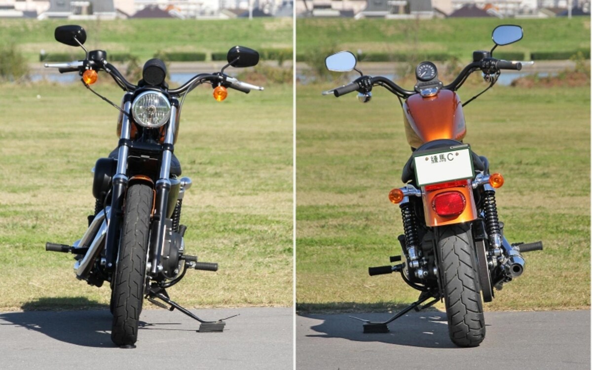 スポーツスター XL883R フロントビュー & リアビュー