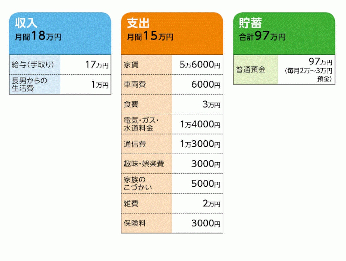 睦月さんの家計収支データ