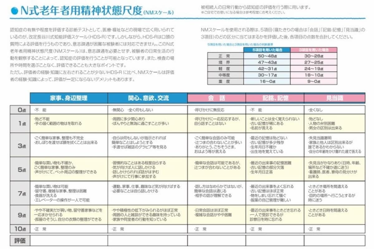 理学療法士,理学療法士実習生,認知機能評価,意味,MMSE,評価,解釈,nmスケール,評価表,認知症評価,評価法,評価学,理学療法