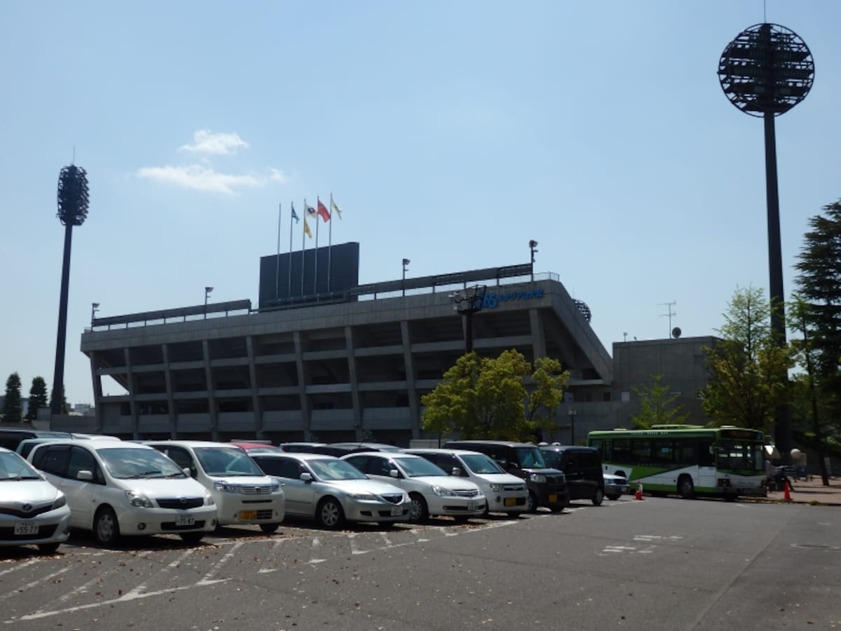 駐車場から見るNACK5スタジアム大宮