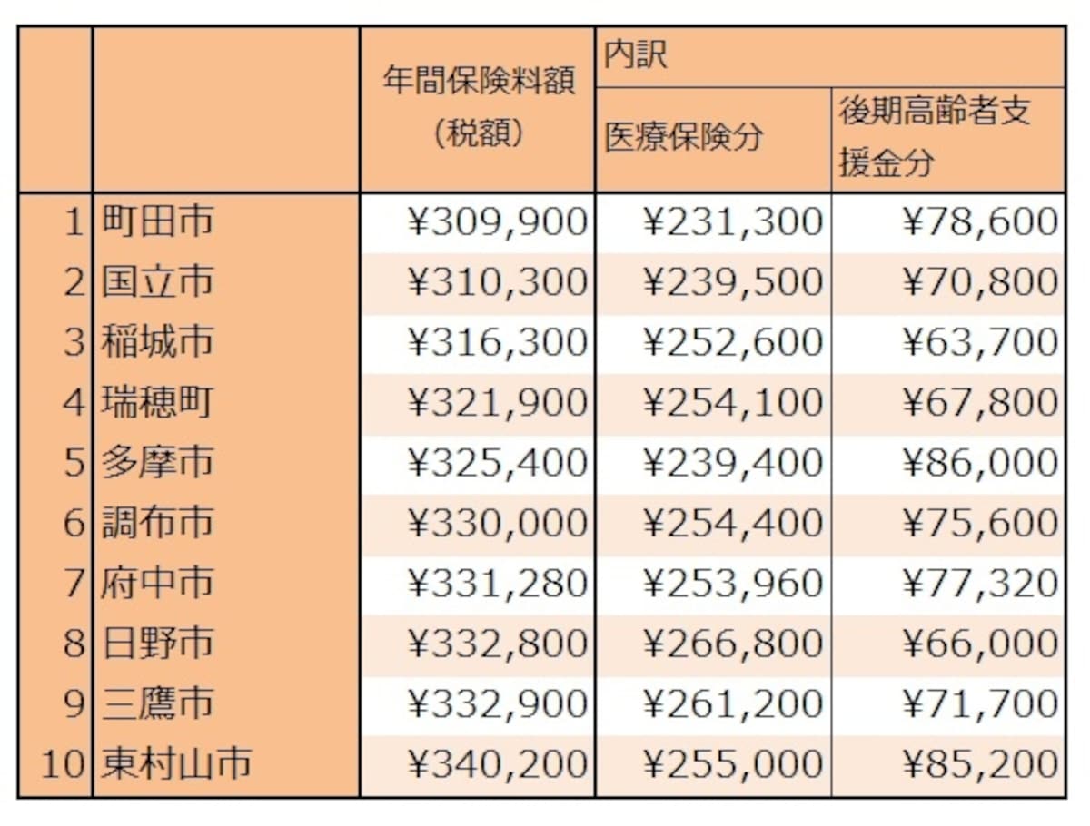 30代夫婦と子の保険料上位