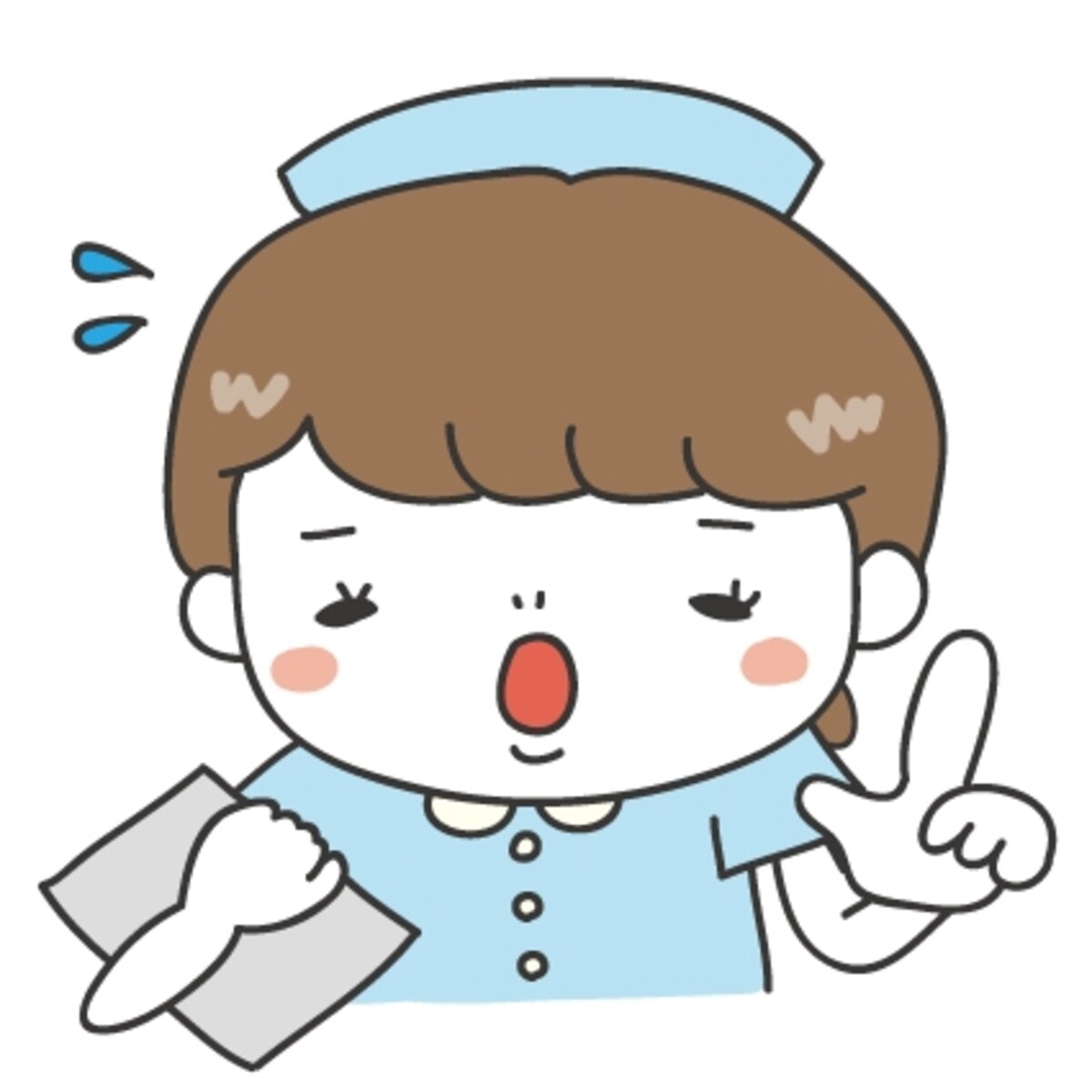 【カラー】注意をするナースです。
