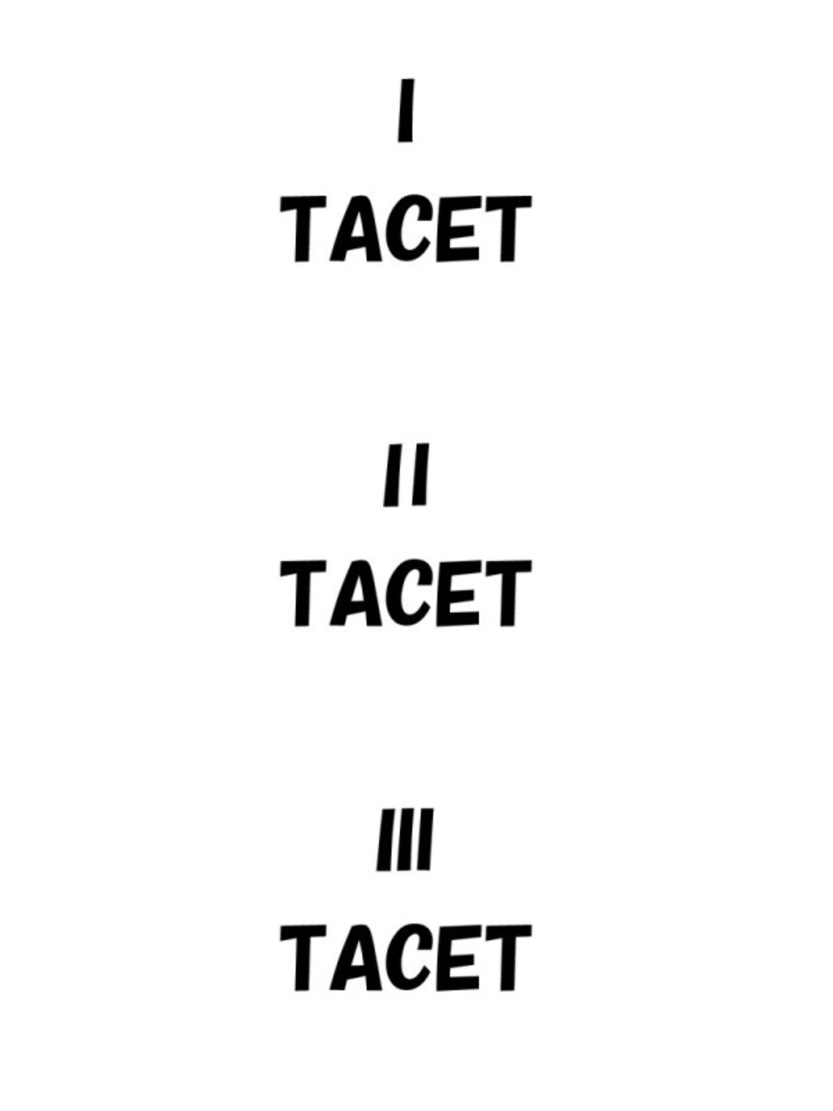 「4分33秒」の楽譜。3楽章それぞれにTACET(長めの休み）と記されている
