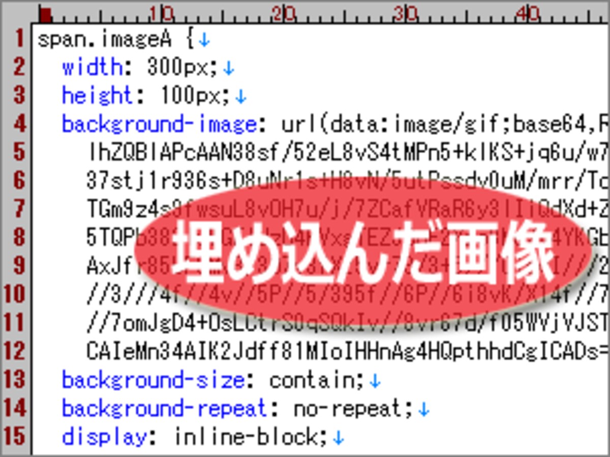 CSSソースの中に埋め込まれた画像