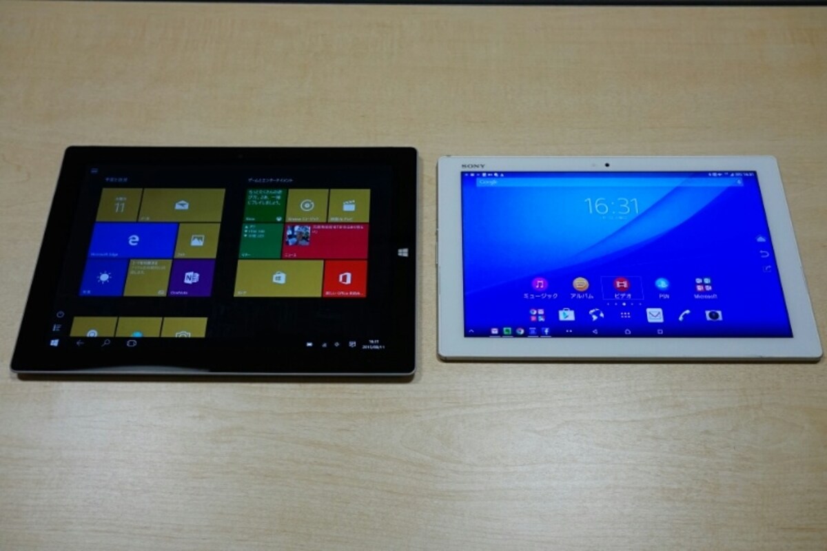 Surface 3とXperia Z4 Tabletのディスプレイ比較