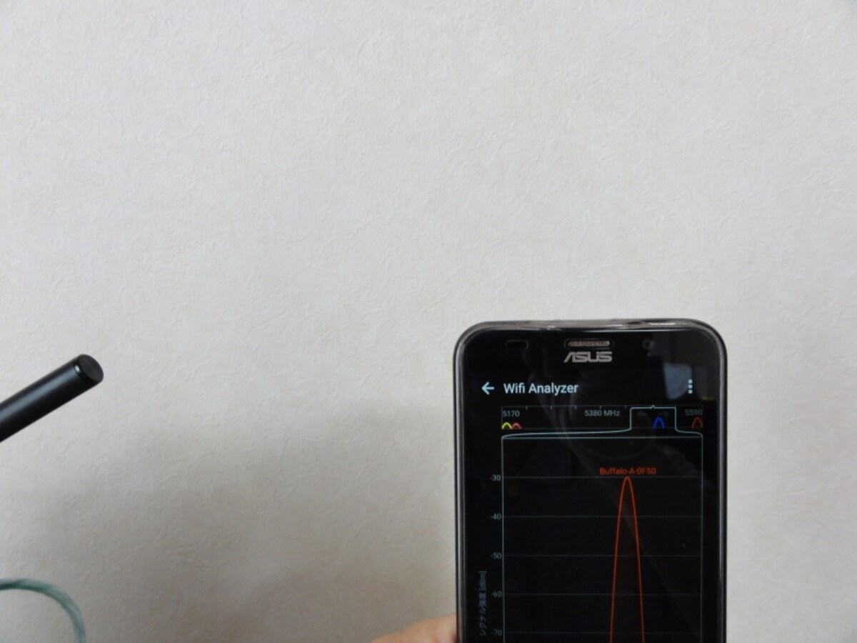 子機を横に置いた場合の値