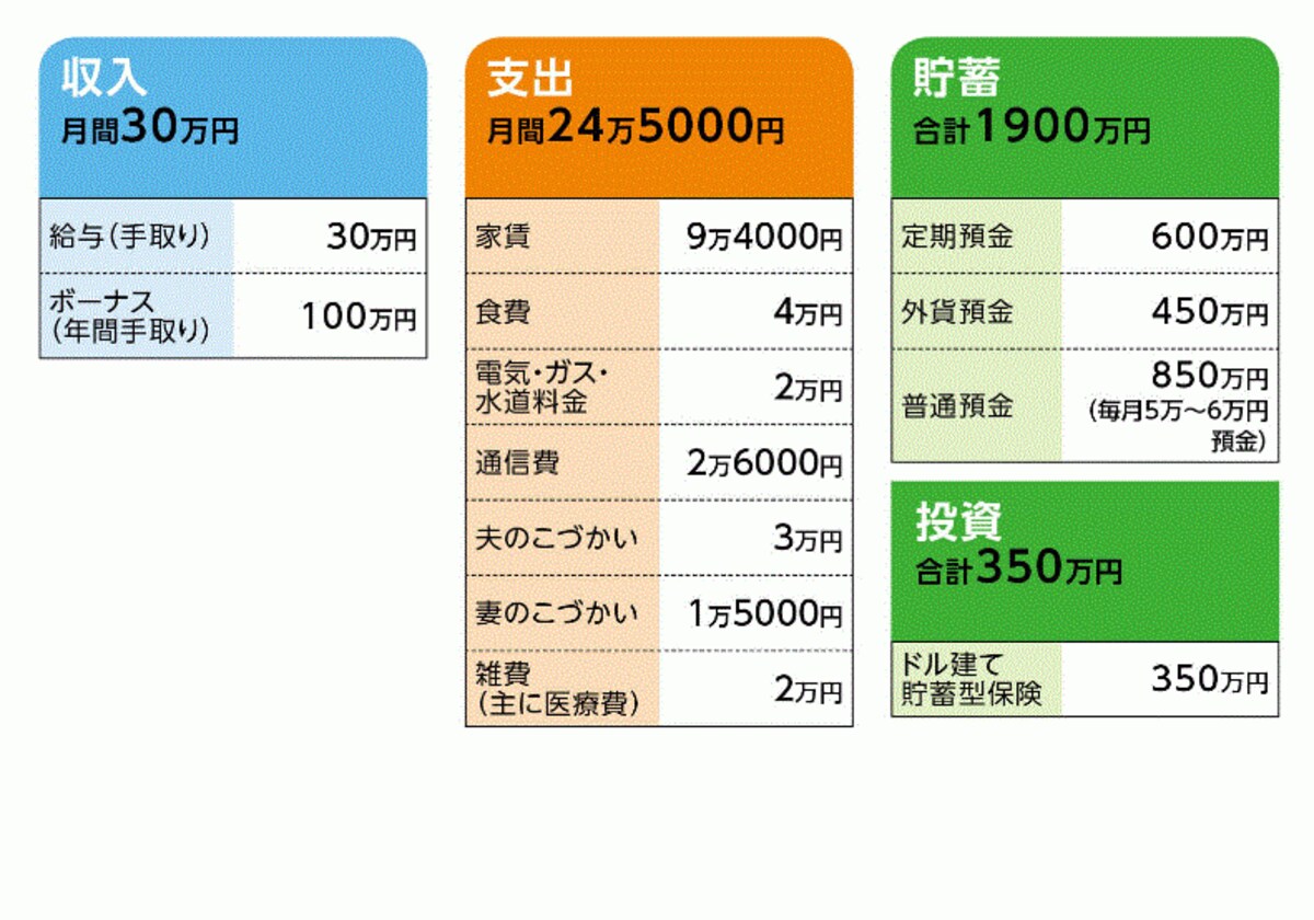 「星」さんの家計収支データ