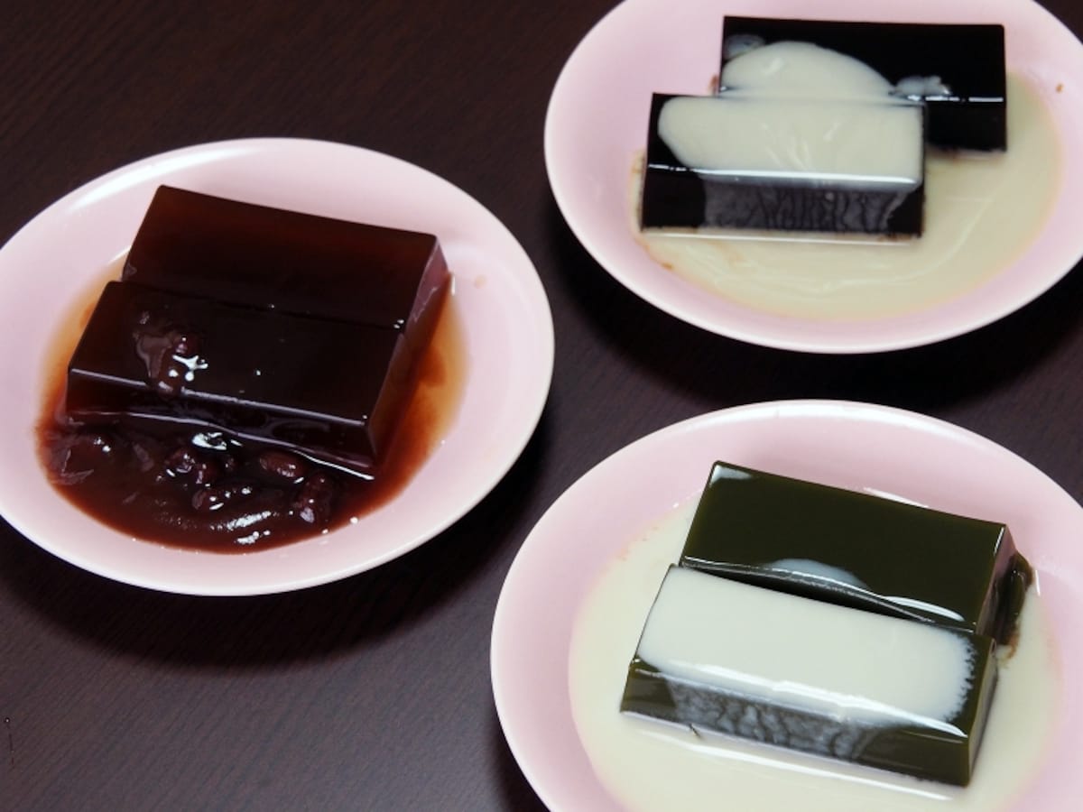 和の珈琲ゼリー＆茶の香り羹＠森八