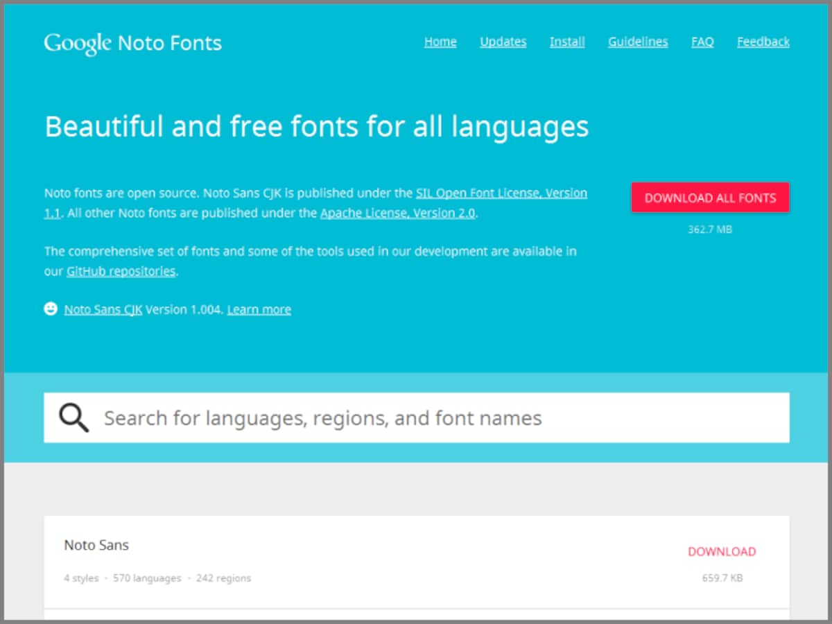 Google Noto Fonts
