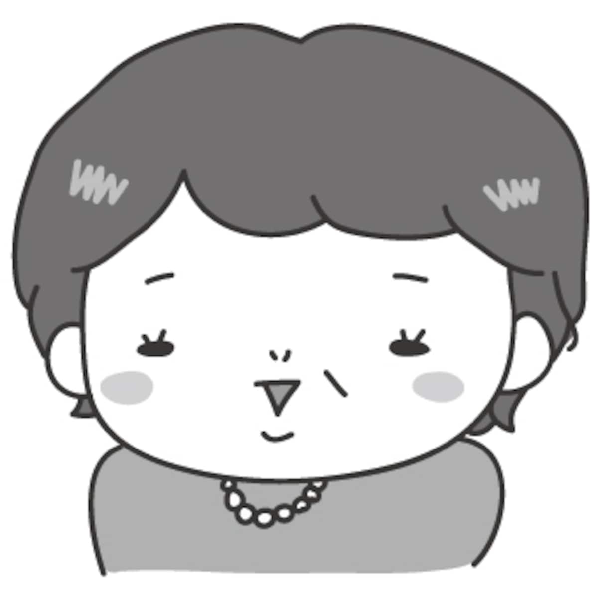 おばあちゃん　敬老の日　イラスト　白黒　かわいい