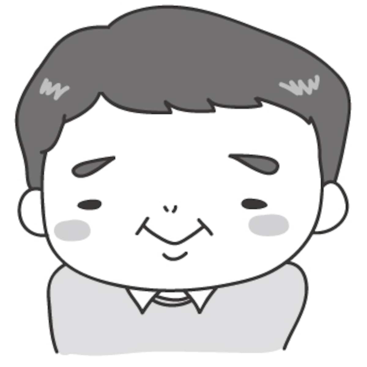 おじいちゃん　敬老の日　イラスト　白黒　かわいい