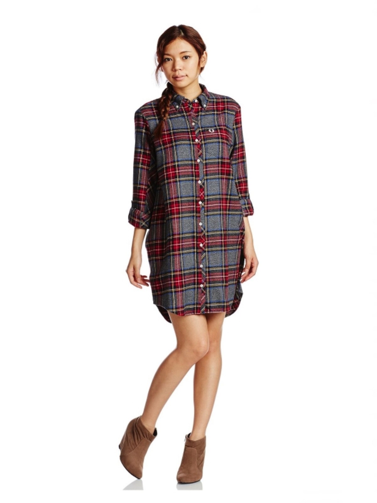 (フレッドペリー)FRED PERRY(フレッドペリー) GREY STEWART BOYFRIEND FIT SHIRTDRESS