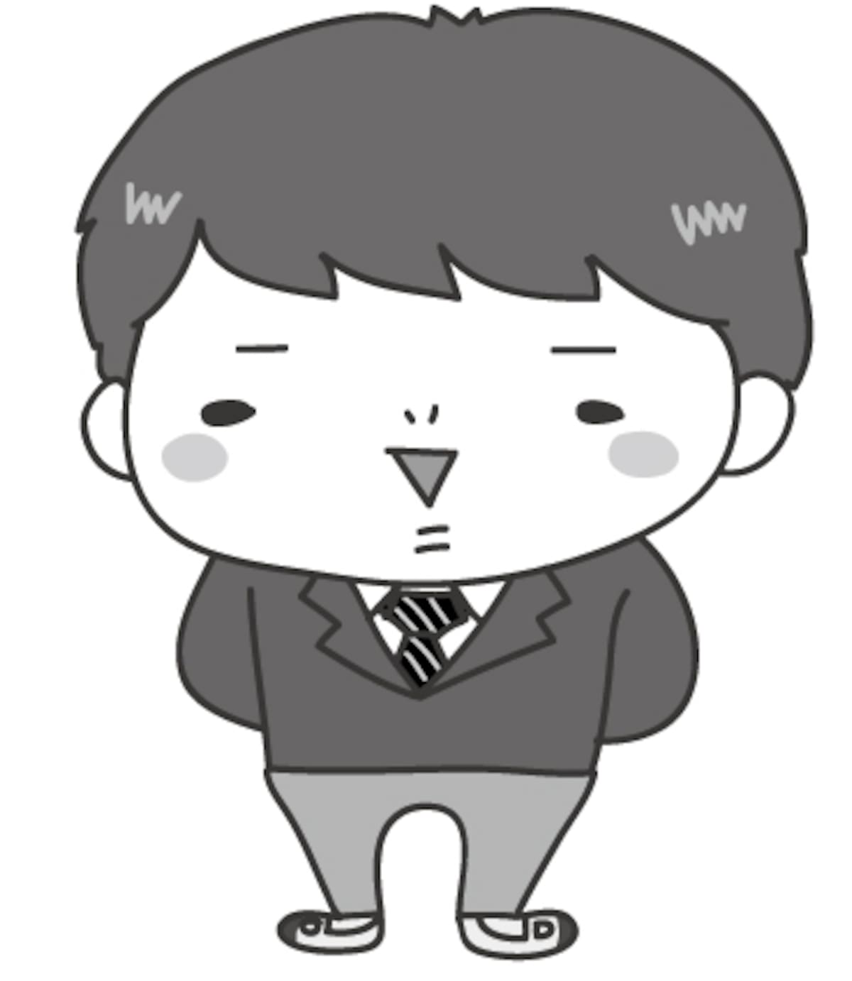 生徒　文化祭　イラスト　白黒　かわいい