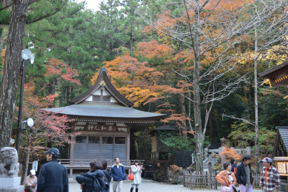 宝登山の自然に包まれる宝登山神社境内
