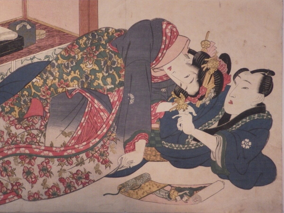 渓斎英泉「あぶな絵　源氏物語」（部分）　