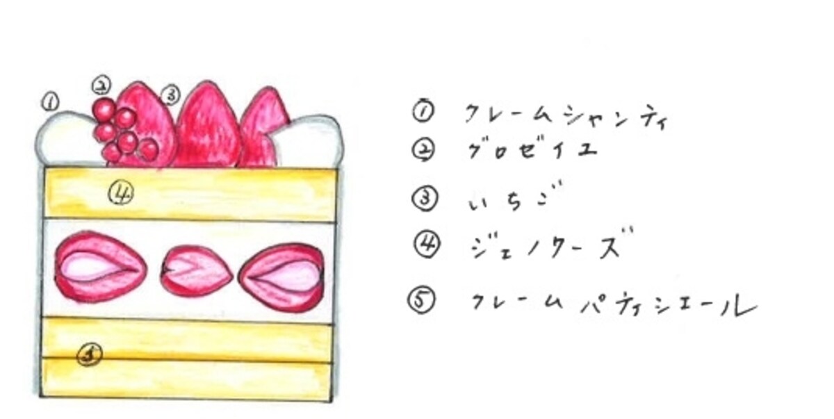 クリスマスショートケーキ　断面