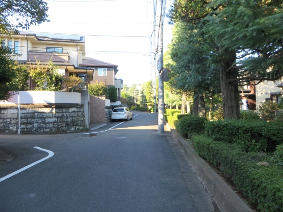 つつじが植えられている緑道