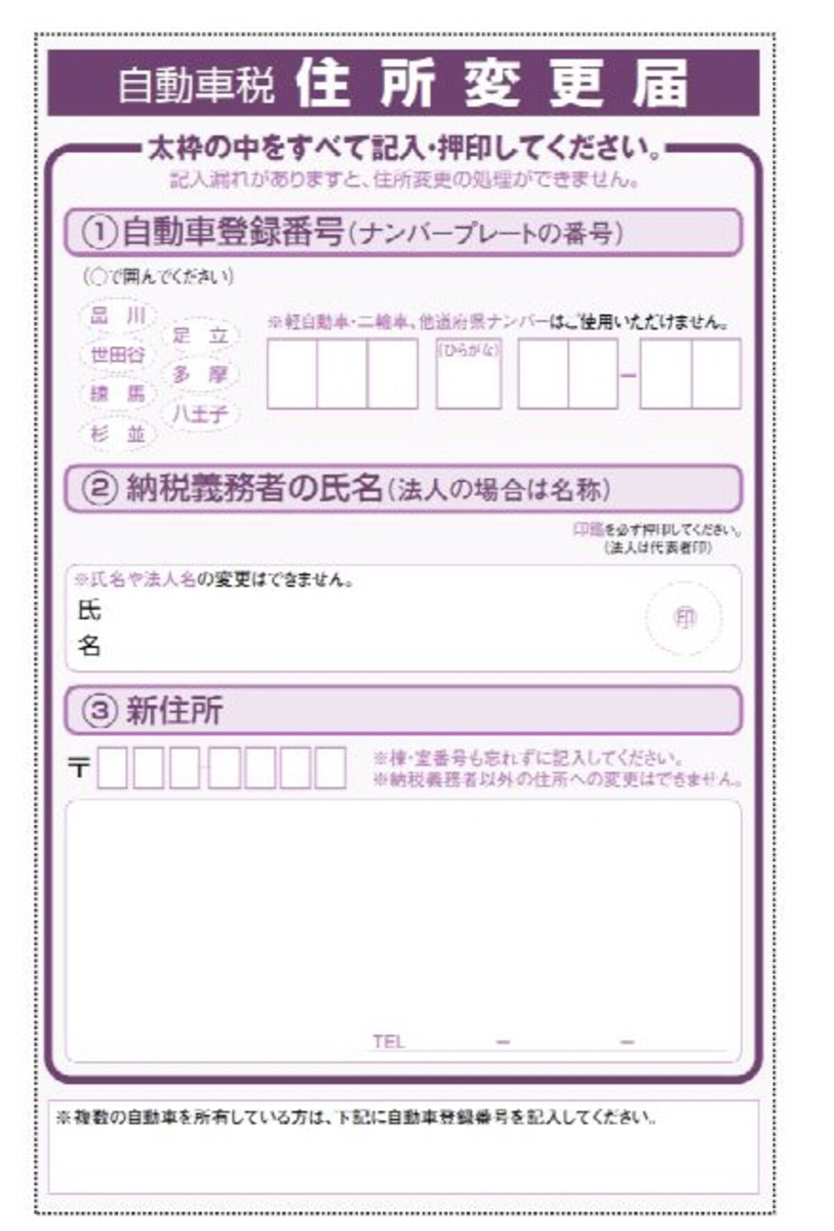 自動車税,引っ越し,名義変更,住所変更
