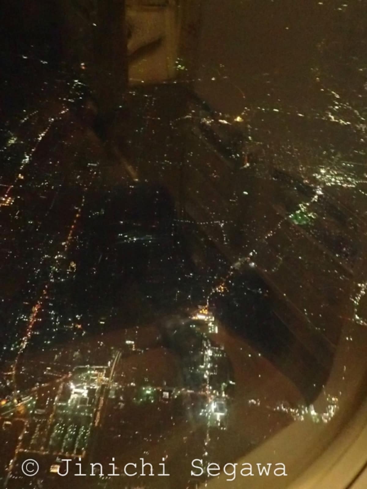 機内夜景撮影