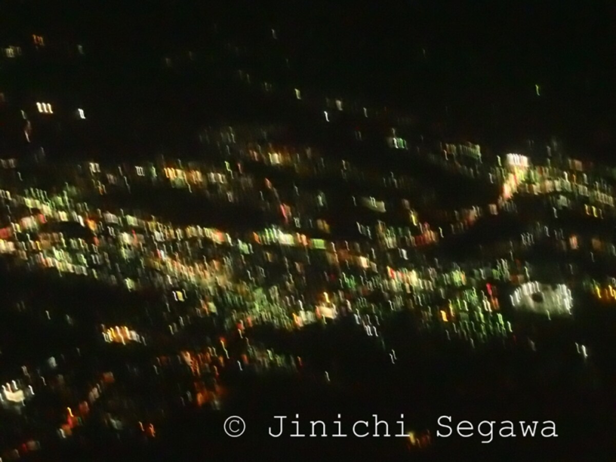 機内夜景撮影