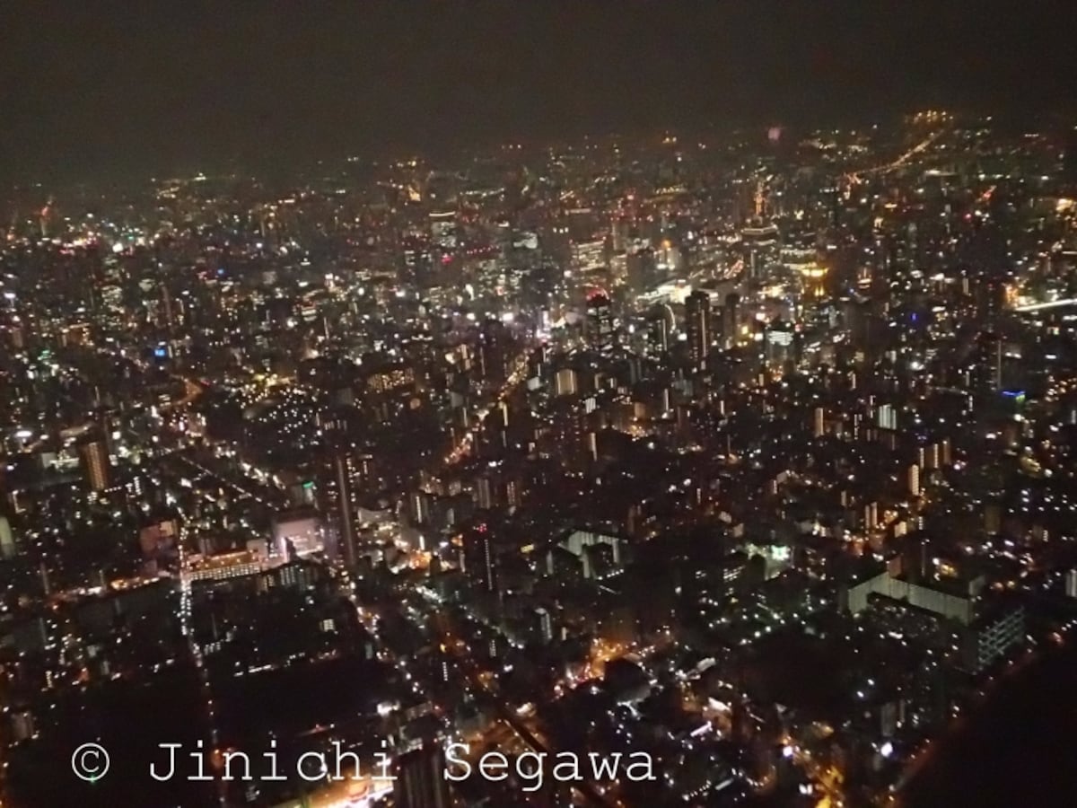 機内夜景撮影