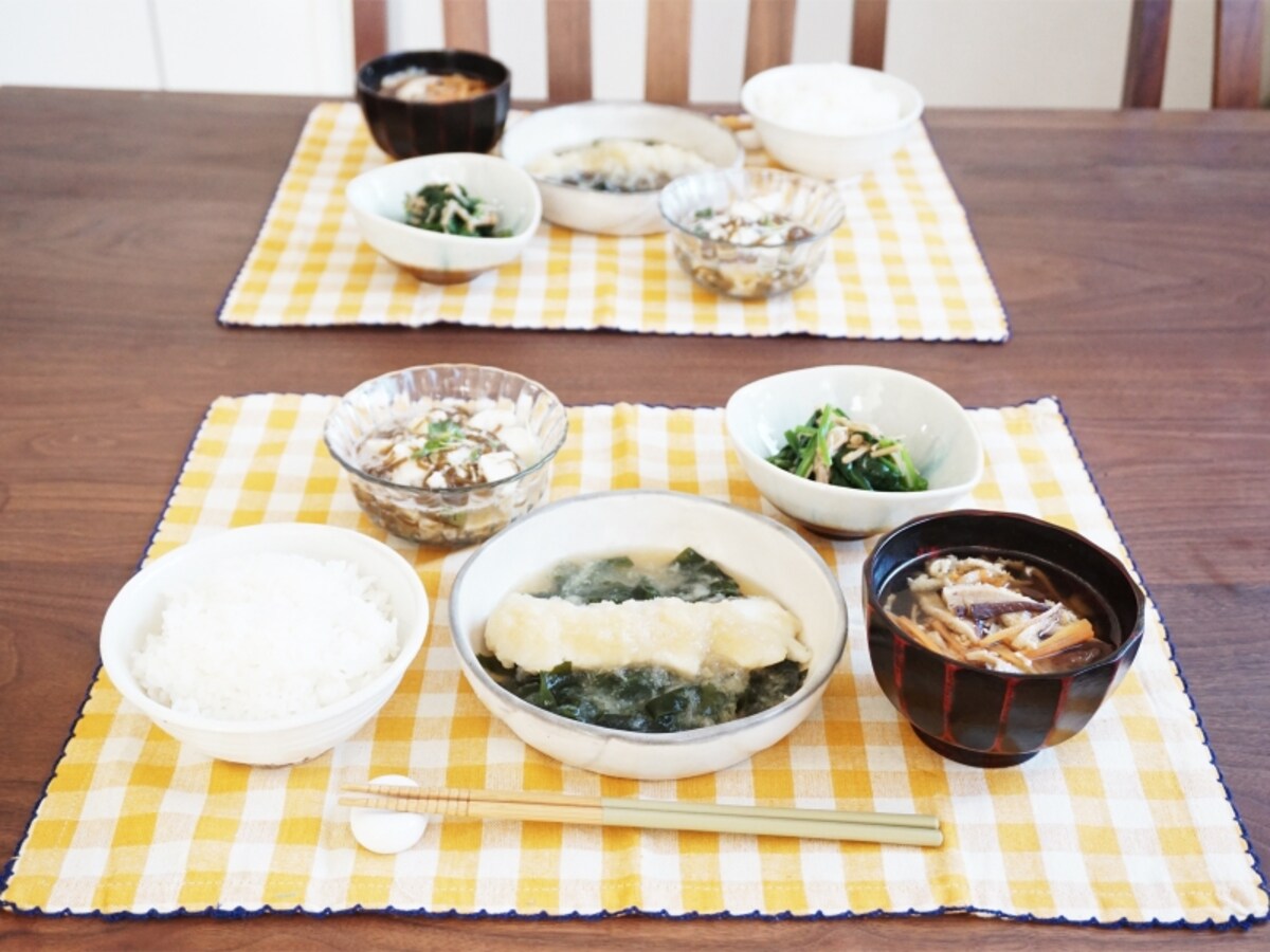 優しい魚料理、鱈とわかめのみぞれ煮定食