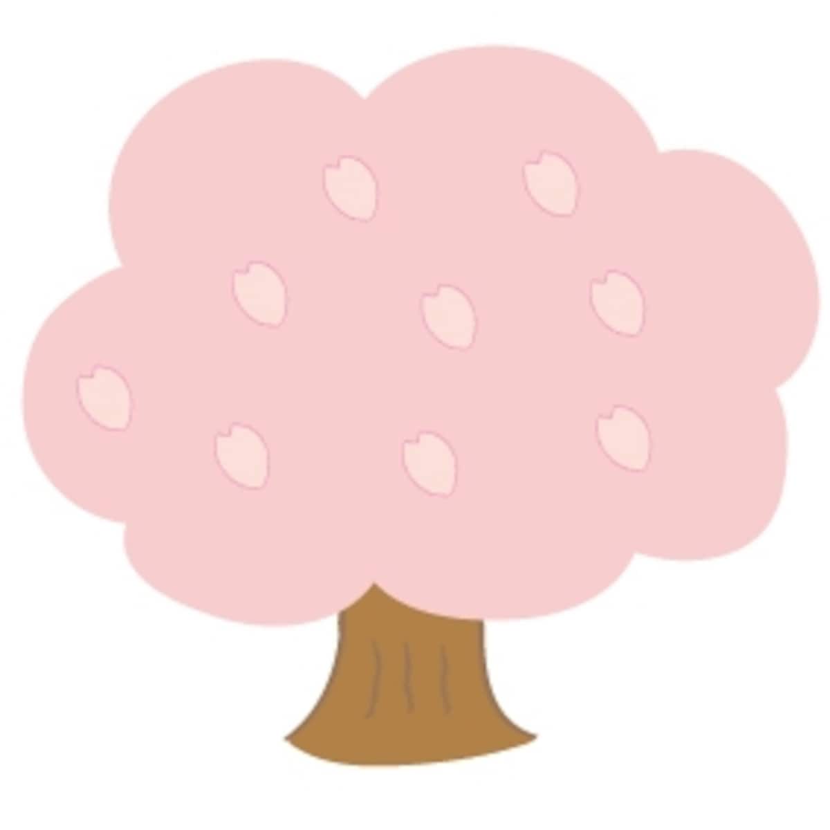桜の木　花　イラスト　カラー　かわいい