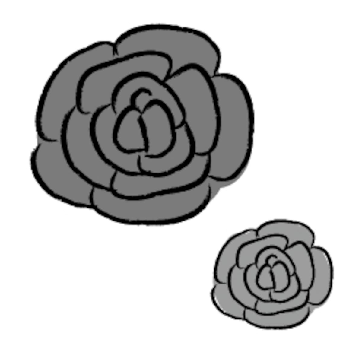 ばら　花　イラスト　白黒　かわいい