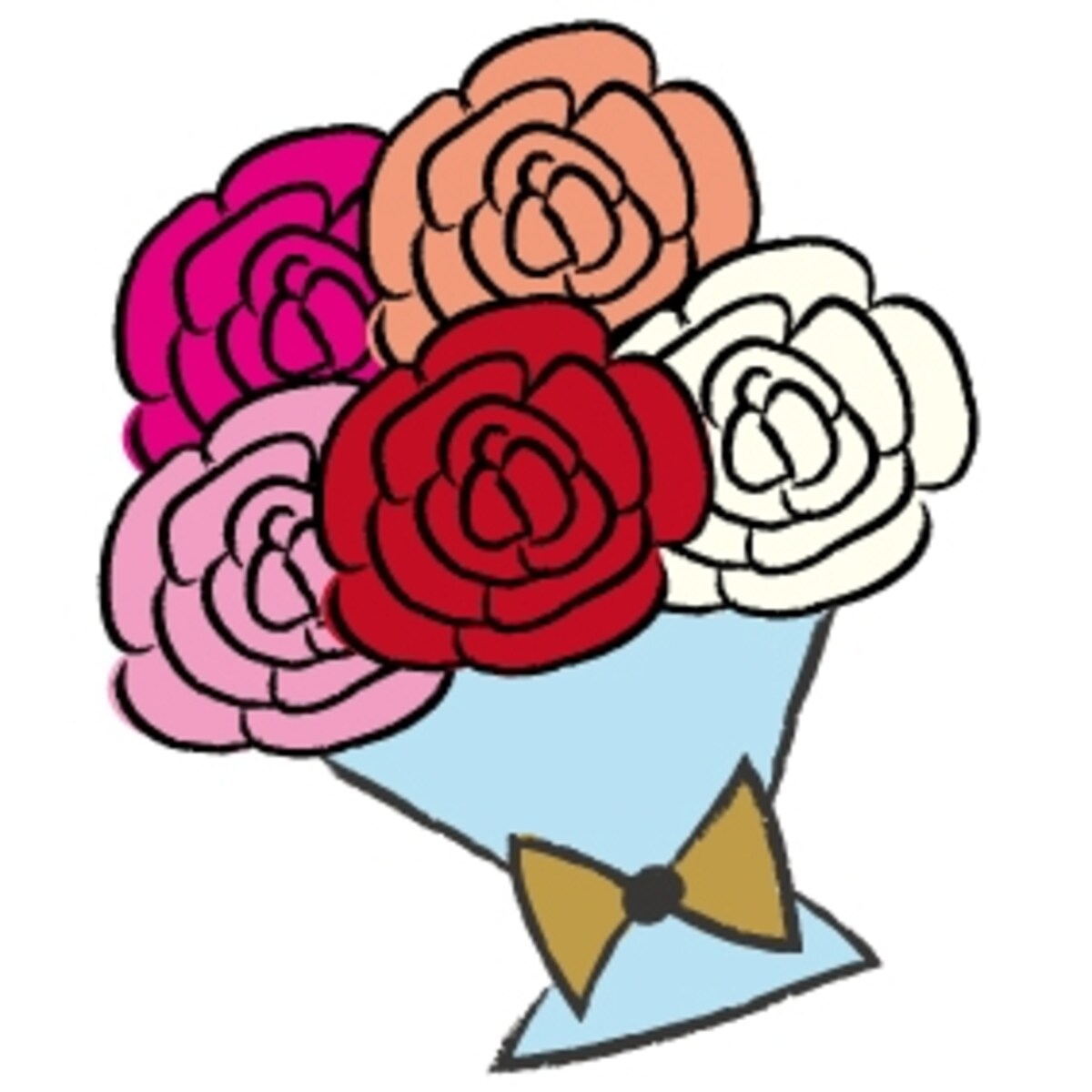 花束　イラスト　カラー　かわいい