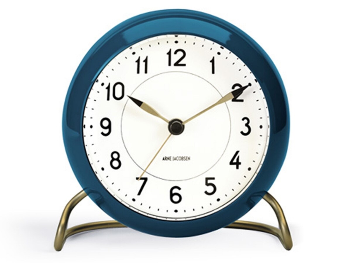 Arne jacobsen Table Clock Station Blueの画像