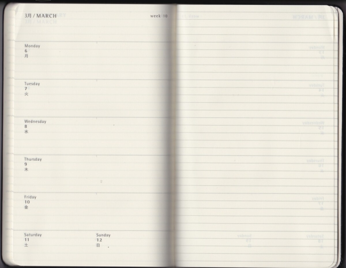 MOLESKINE　日本語版ダイアリー　2016年3月はじまり　ウィークリーラージ