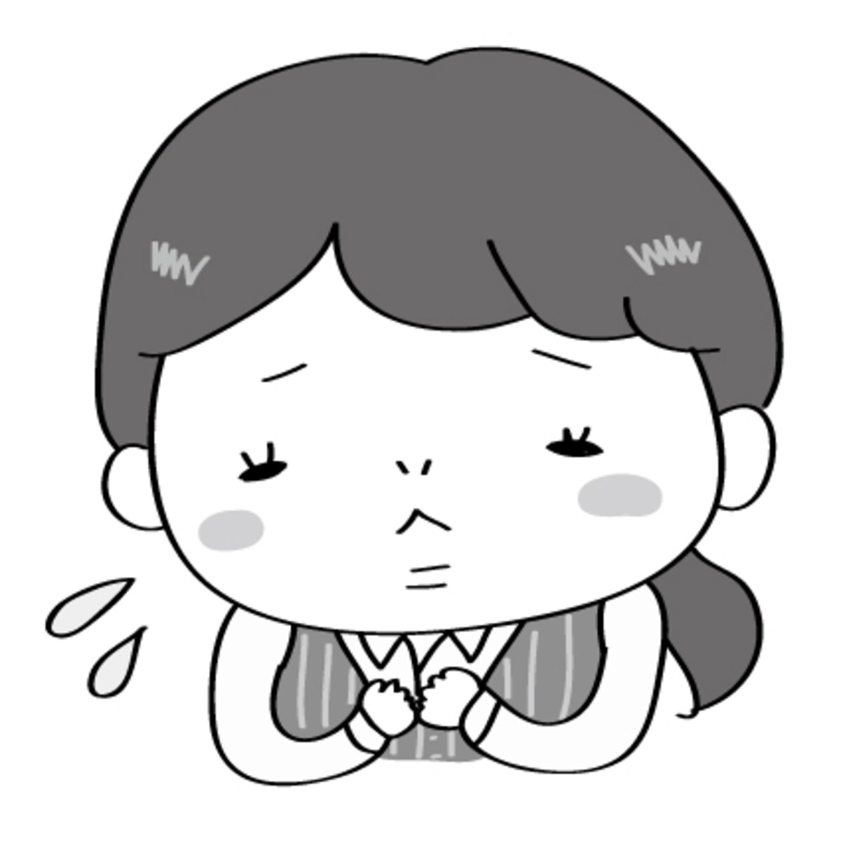 【モノクロ】悩む女性会社員です。