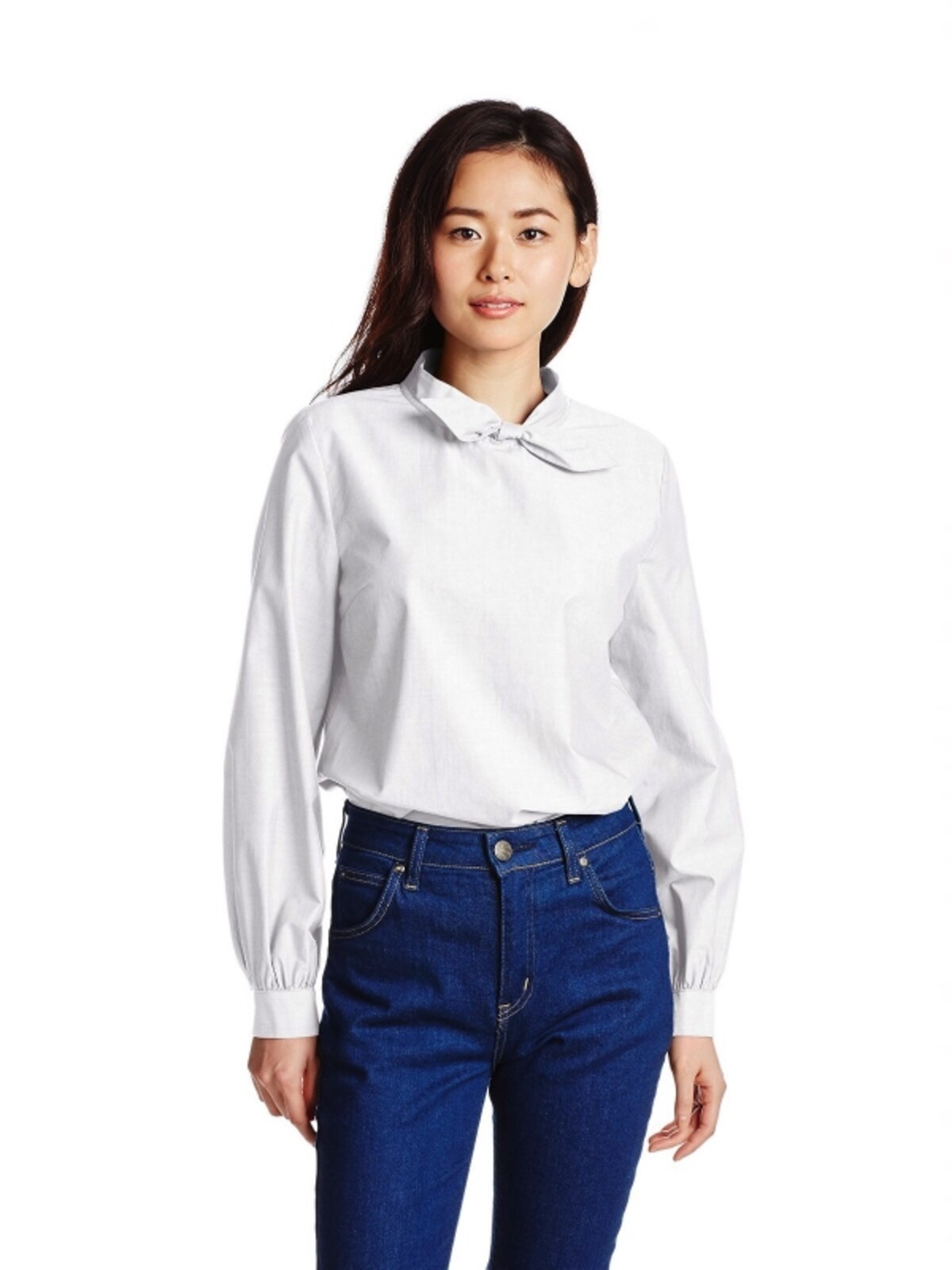 (レイビームス) Ray BEAMS シャンブレーリボンカラーBL