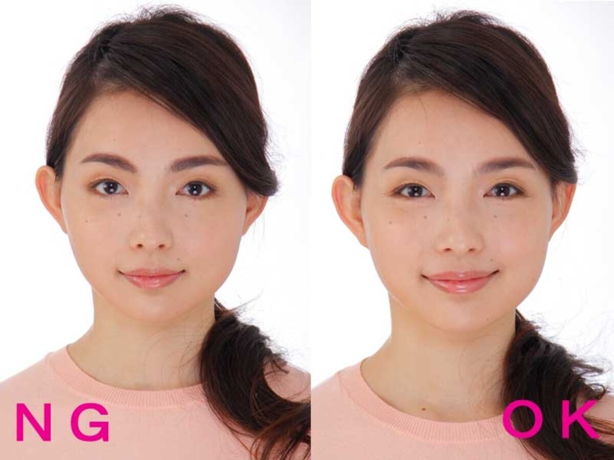 左：ぼかし忘れのNG太眉例　　　右：OKなソフト太眉例
