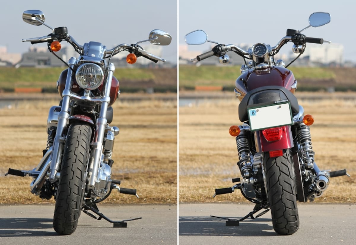 ハーレーダビッドソン スポーツスター XL1200C 1200カスタム フロントビュー / リアビュー