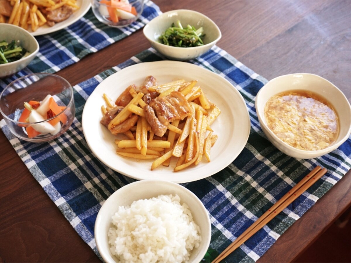 豚じゃがのマヨケチャ炒め定食