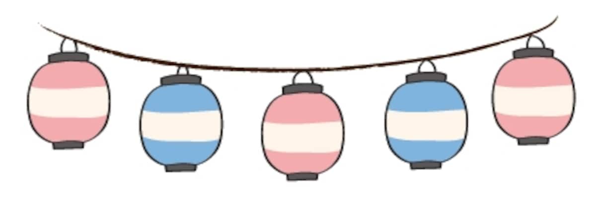 ちょうちん　夏祭り　イラスト　カラー　かわいい