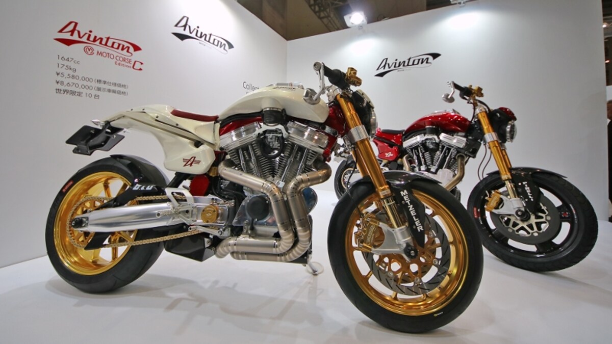 東京モーターサイクルショー2016の「モトコルセ」ブースでお披露目された「AVINTON」（アヴィントン）