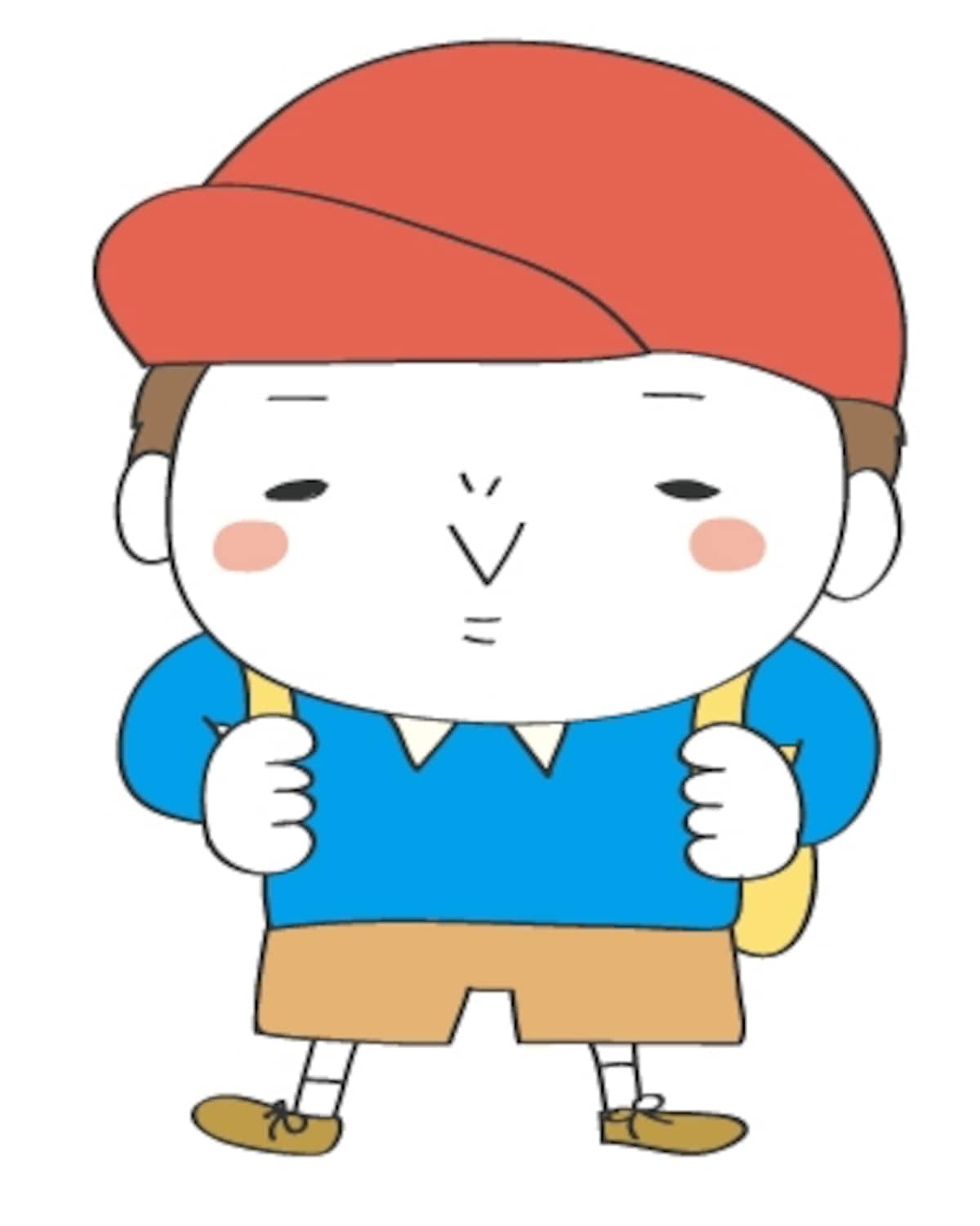 男の子　遠足　イラスト　カラー　かわいい