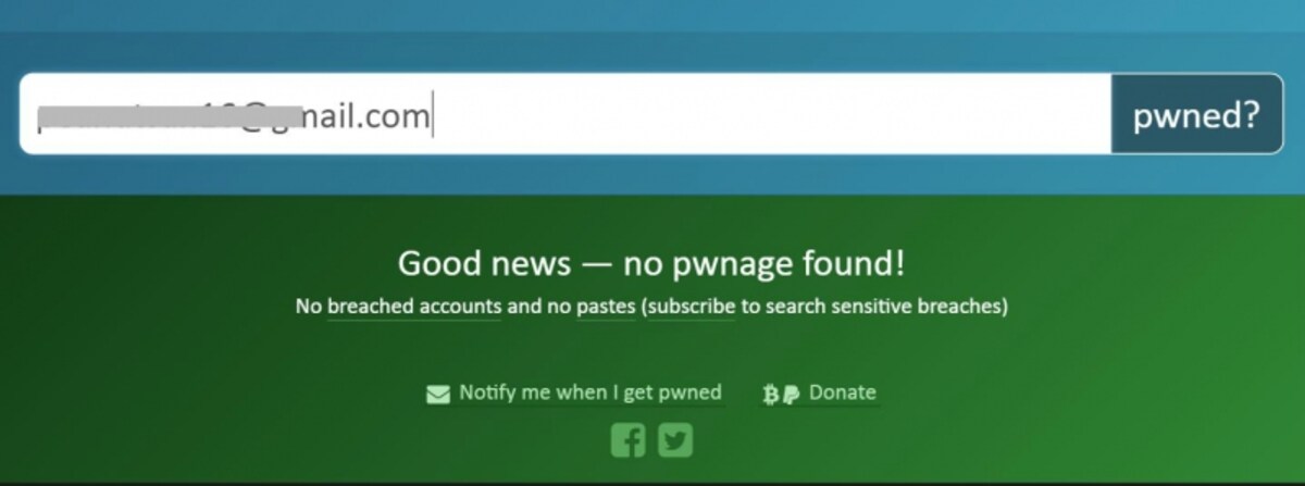 漏えいが確認されないときは「Good news」の文字が