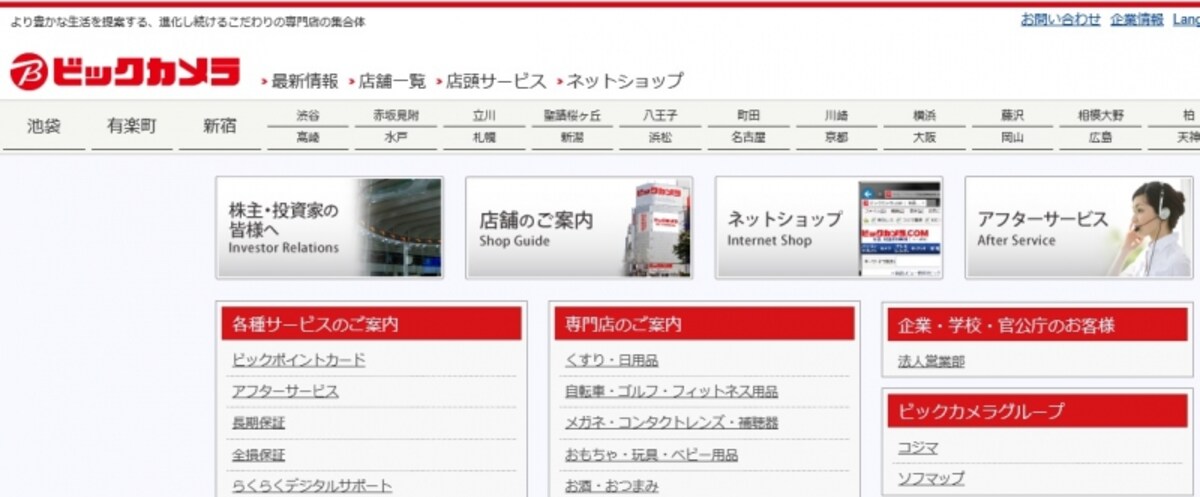 ビックカメラ　WEB