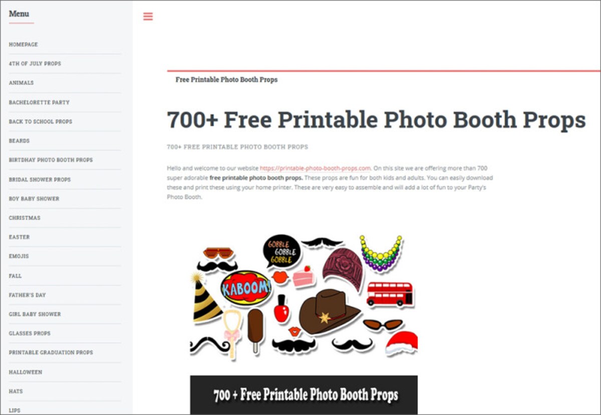 700+ Free Printable Photo Booth Props