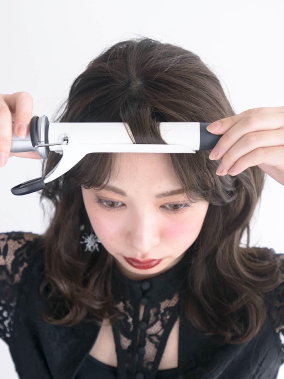 前髪もまいておくとかわいい