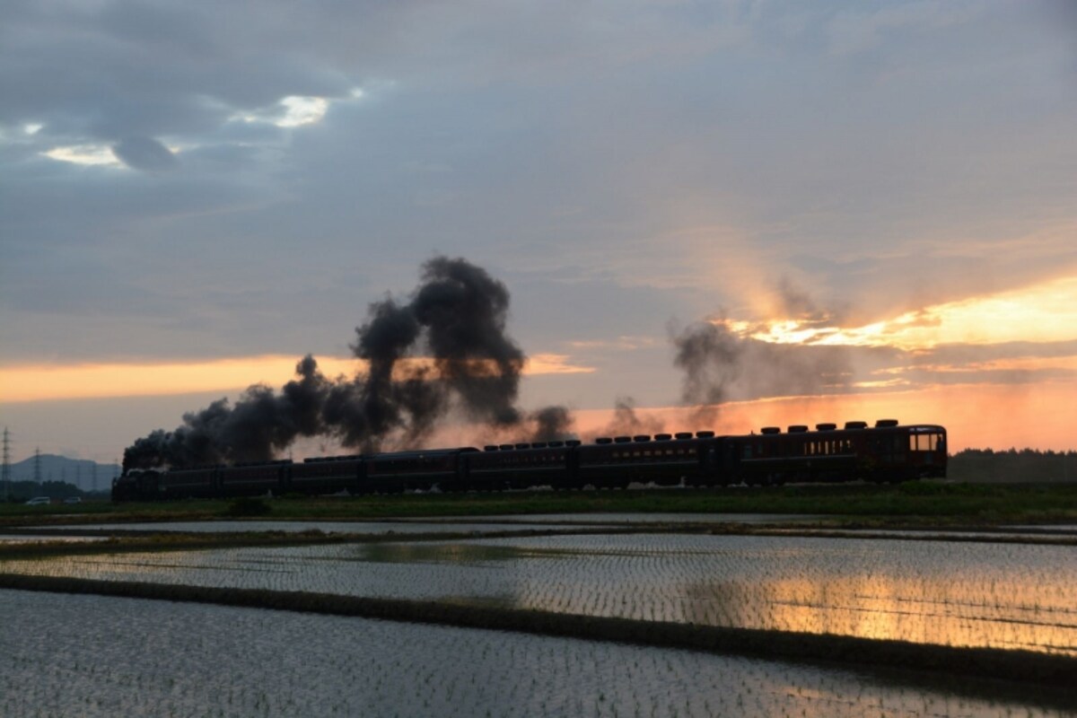 夕景のSL