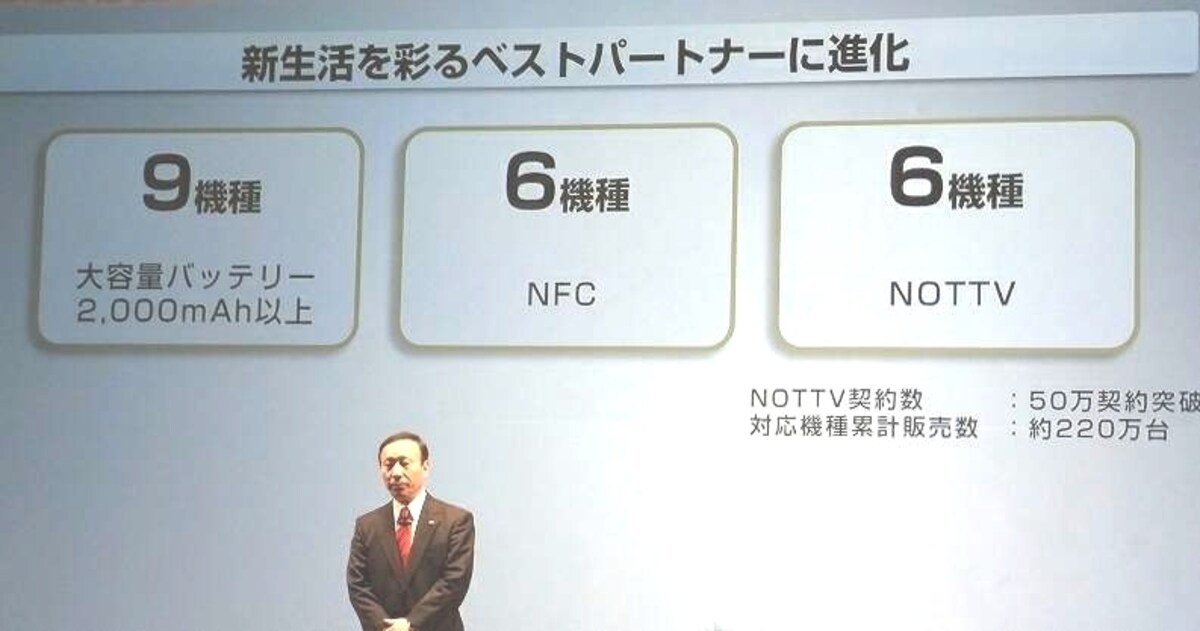 2000mAhバッテリー、NFC、NOTTV搭載機種が拡大