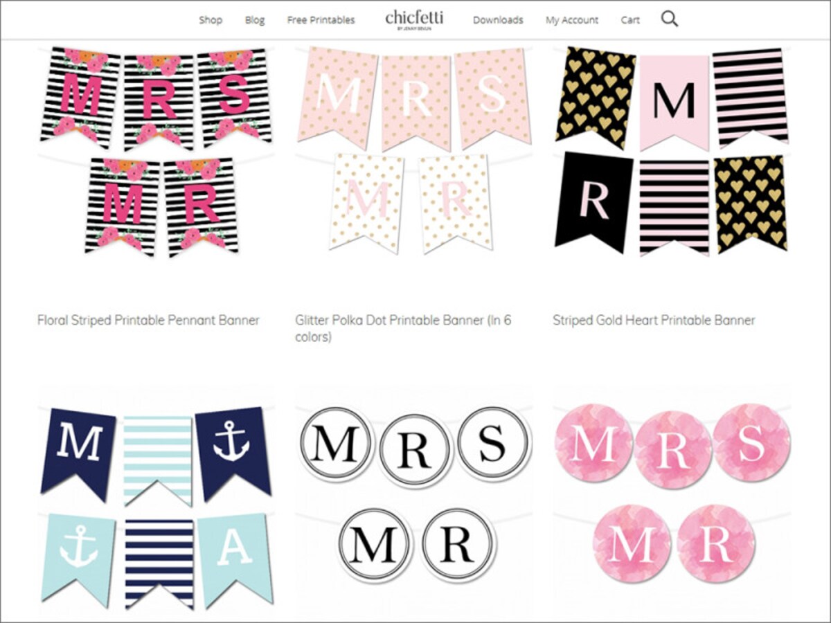 海外サイトchicfetti Free Printable Banners