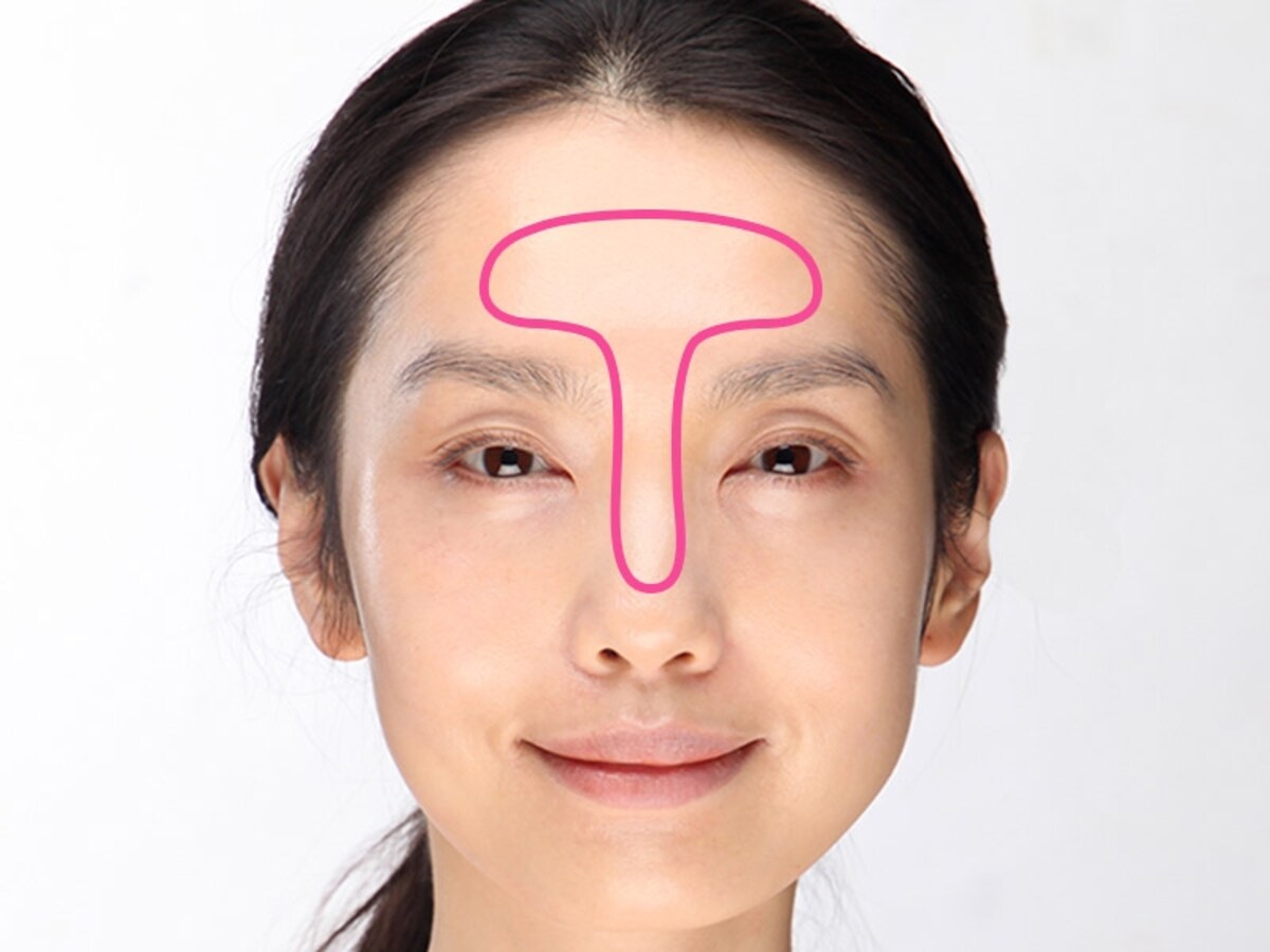 顔の中心となるTゾーン
